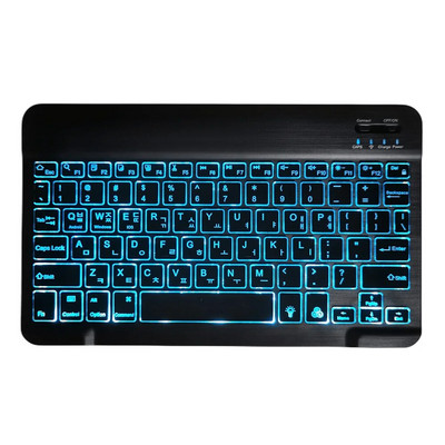 7 värvi RGB Bluetooth-klaviatuur Taaslaetav taustvalgustusega juhtmevaba klaviatuur iPad mini Air Pro jaoks Android Widowsi telefoni tahvelarvuti jaoks