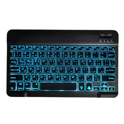 7 värvi RGB Bluetooth-klaviatuur Taaslaetav taustvalgustusega juhtmevaba klaviatuur iPad mini Air Pro jaoks Android Widowsi telefoni tahvelarvuti jaoks