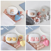 Για Realme buds Air 3 / 3 Neo Case Cute Bear / Cartoon Animal Cover Διαφανές κάλυμμα ακουστικών σιλικόνης με μπρελόκ