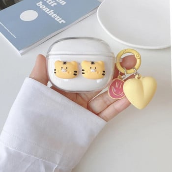 Για Realme buds Air 3 / 3 Neo Case Cute Bear / Cartoon Animal Cover Διαφανές κάλυμμα ακουστικών σιλικόνης με μπρελόκ