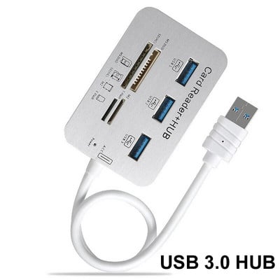 7 σε 1 3 θύρες USB TYPE C 3.0 HUB+4 Θύρες Expander SD TF MS, M2 MMC Προσαρμογέας ανάγνωσης κάρτας μνήμης για U Disk Πληκτρολόγιο ποντικιού φορητού υπολογιστή