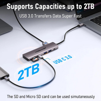 Lemorele TC91 USB C HUB USB 3.0 Docking Station USB Type-C to Dual HDMI for Macbook Air Pro iPad Pro M2 M1 PC Extend 2 Different