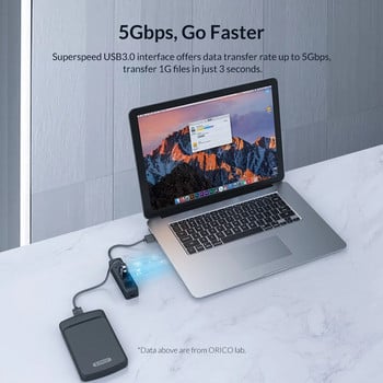 ORICO USB3.0 HUB 7 Port Splitte Επέκταση φορητού υπολογιστή υψηλής ταχύτητας για αξεσουάρ φορητού υπολογιστή