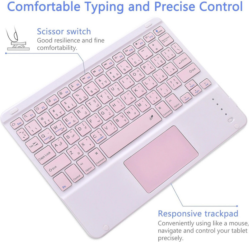 Trackpad Αραβικό πληκτρολόγιο για ipad 10.2 10.5 11 10.9 Lenovo P11 Pro M10 Plus 10.6 10.3 10.1 Samsung Tab S9 S8 S7 S6 A9+ A8 A7