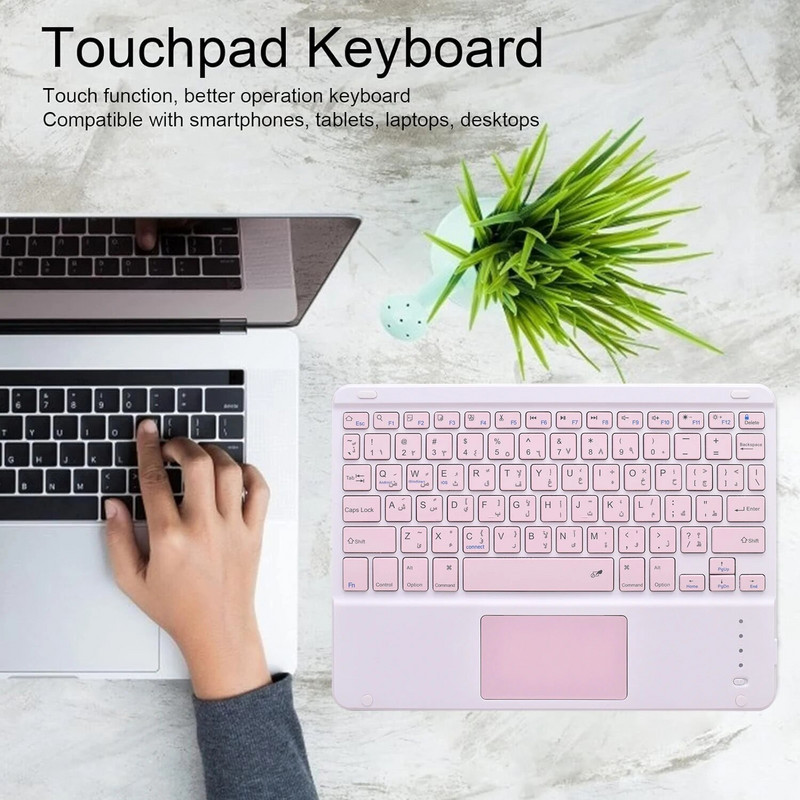 Trackpad Αραβικό πληκτρολόγιο για ipad 10.2 10.5 11 10.9 Lenovo P11 Pro M10 Plus 10.6 10.3 10.1 Samsung Tab S9 S8 S7 S6 A9+ A8 A7