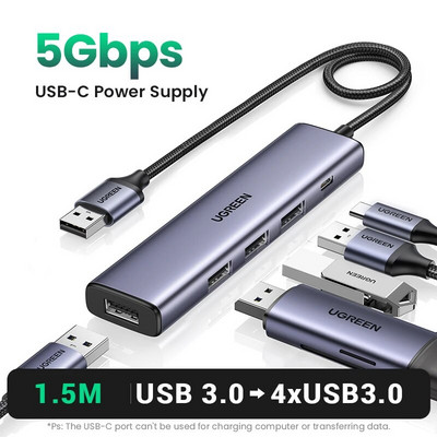 UGREEN USB3.0 HUB de tip C la 4 porturi USB HUB 5Gbps Adaptor USB3.0 pentru Macbook Pro Air M1 PC Accesorii laptop Splitter USB C HUB