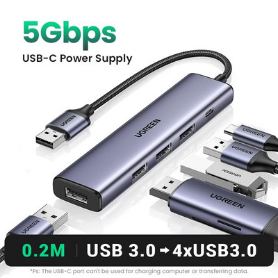 UGREEN USB3.0 HUB de tip C la 4 porturi USB HUB 5Gbps Adaptor USB3.0 pentru Macbook Pro Air M1 PC Accesorii laptop Splitter USB C HUB
