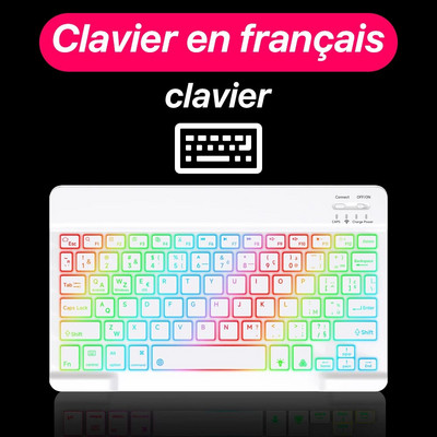 CASEPOKE pārnēsājama plāna klusa planšetdatora tastatūra, uzlādējama aizmugurgaismojuma bezvadu Bluetooth tastatūra iOS Android Windows planšetdatoram