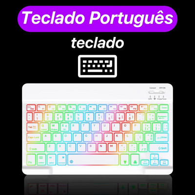 CASEPOKE pārnēsājama plāna klusa planšetdatora tastatūra, uzlādējama aizmugurgaismojuma bezvadu Bluetooth tastatūra iOS Android Windows planšetdatoram