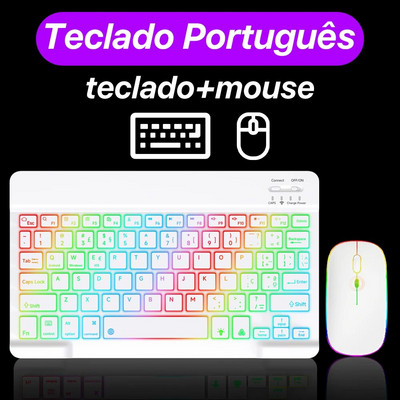 CASEPOKE pārnēsājama plāna klusa planšetdatora tastatūra, uzlādējama aizmugurgaismojuma bezvadu Bluetooth tastatūra iOS Android Windows planšetdatoram