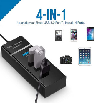 4 Θύρες 2.0 3.0 USB HUB Splitter High Speed Multi Splitter USB Adapter Expander Cable for Desktop PC Προσαρμογέας φορητού υπολογιστή USB HUB