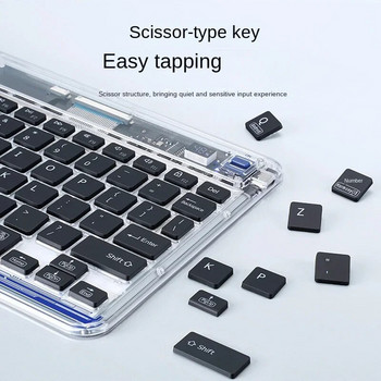 Прозрачна безжична клавиатура за iPad, Huawei, външна клавиатура за таблет Samsung Xiaomi, мини Bluetooth клавиатура за домашен офис