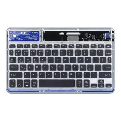 Caurspīdīga bezvadu tastatūra priekš iPad, Huawei, Samsung Xiaomi planšetdatora ārējā tastatūra, mājas biroja mini Bluetooth tastatūra