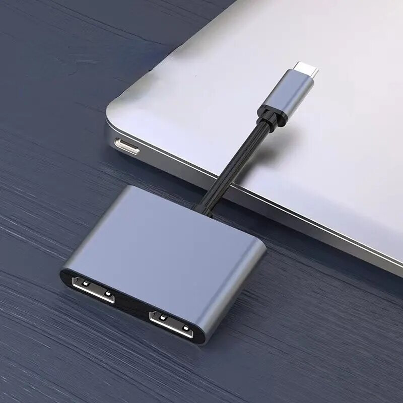 Mitme ekraaniga samaaegne ekraan Heterodyne Type-c 4-in-1 kuni kahe HDMI+USB3.0+PD kiirlaadimisega 4K HD konverter jaoturi dokkimisjaam