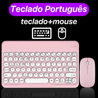 CASEPOKE ασύρματο bluetooth στρογγυλό αθόρυβο πληκτρολόγιο κατάλληλο για κινητό πληκτρολόγιο και ποντίκι Samsung Xiaomi Google Huawei iPad