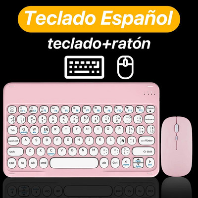 CASEPOKE ασύρματο bluetooth στρογγυλό αθόρυβο πληκτρολόγιο κατάλληλο για κινητό πληκτρολόγιο και ποντίκι Samsung Xiaomi Google Huawei iPad