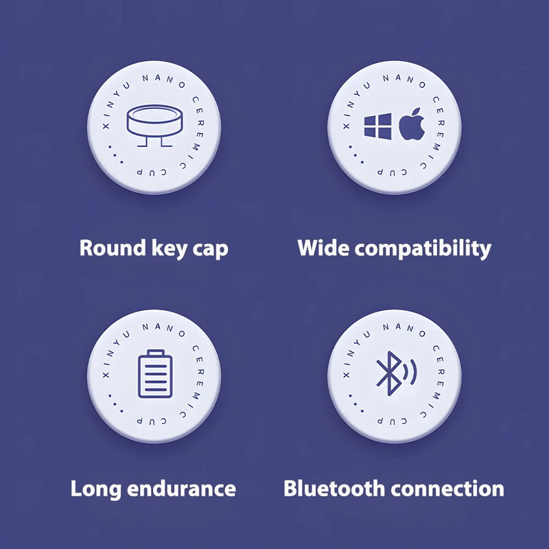 CASEPOKE ασύρματο bluetooth στρογγυλό αθόρυβο πληκτρολόγιο κατάλληλο για κινητό πληκτρολόγιο και ποντίκι Samsung Xiaomi Google Huawei iPad