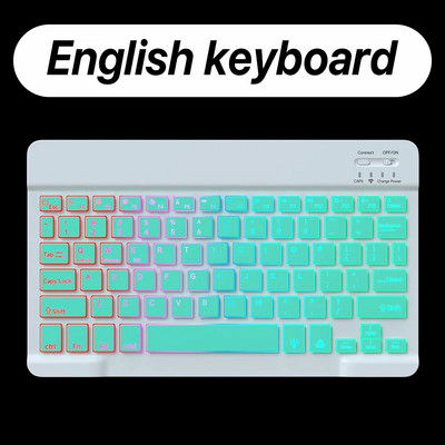 Tastatură și mouse Bluetooth cu iluminare din spate iluminate din spate pentru Ipad Teclado fără fir pentru dispozitive iOS Android Windows reîncărcabile de 10 inchi