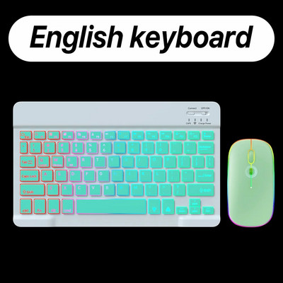 Tastatură și mouse Bluetooth cu iluminare din spate iluminate din spate pentru Ipad Teclado fără fir pentru dispozitive iOS Android Windows reîncărcabile de 10 inchi