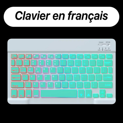 Tastatură și mouse Bluetooth cu iluminare din spate iluminate din spate pentru Ipad Teclado fără fir pentru dispozitive iOS Android Windows reîncărcabile de 10 inchi