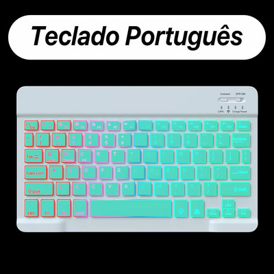Tastatură și mouse Bluetooth cu iluminare din spate iluminate din spate pentru Ipad Teclado fără fir pentru dispozitive iOS Android Windows reîncărcabile de 10 inchi