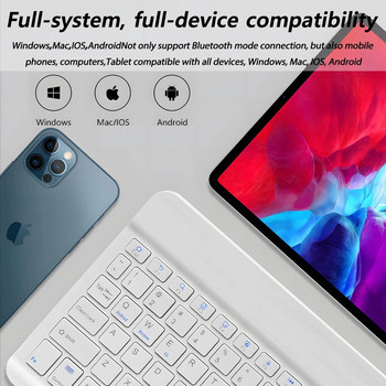 CASEPOKE Акумулаторен таблет Безжична Bluetooth клавиатура и мишка за iOS Android Windows Phone Таблетна клавиатура за iPad iPhone