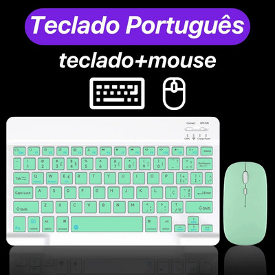 CASEPOKE Επαναφορτιζόμενο tablet Ασύρματο πληκτρολόγιο και ποντίκι Bluetooth για iOS Android Τηλεφωνικό πληκτρολόγιο tablet για iPad iPhone