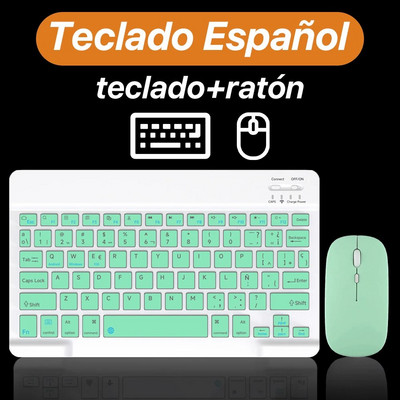 CASEPOKE Επαναφορτιζόμενο tablet Ασύρματο πληκτρολόγιο και ποντίκι Bluetooth για iOS Android Τηλεφωνικό πληκτρολόγιο tablet για iPad iPhone