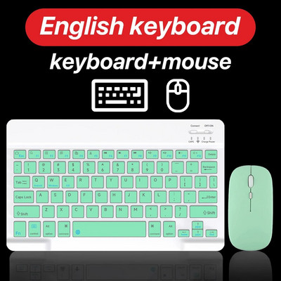 CASEPOKE Επαναφορτιζόμενο tablet Ασύρματο πληκτρολόγιο και ποντίκι Bluetooth για iOS Android Τηλεφωνικό πληκτρολόγιο tablet για iPad iPhone