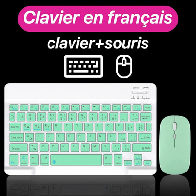 CASEPOKE Επαναφορτιζόμενο tablet Ασύρματο πληκτρολόγιο και ποντίκι Bluetooth για iOS Android Τηλεφωνικό πληκτρολόγιο tablet για iPad iPhone