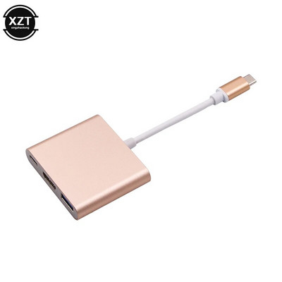 Adaptor USB C HUB la HDMI compatibil pentru Macbook Pro/Air Thunderbolt 3 Hub USB tip C 4K Port USB 3.0 Livrare energie USB-C