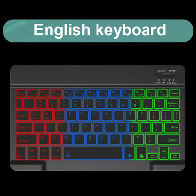 Πληκτρολόγιο και ποντίκι Bluetooth με οπίσθιο φωτισμό για Ipad Wireless Teclado για iOS Επαναφορτιζόμενες συσκευές Android 10 ιντσών
