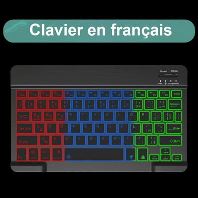 Πληκτρολόγιο και ποντίκι Bluetooth με οπίσθιο φωτισμό για Ipad Wireless Teclado για iOS Επαναφορτιζόμενες συσκευές Android 10 ιντσών