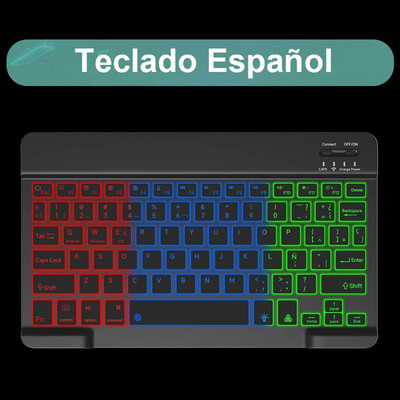 Πληκτρολόγιο και ποντίκι Bluetooth με οπίσθιο φωτισμό για Ipad Wireless Teclado για iOS Επαναφορτιζόμενες συσκευές Android 10 ιντσών