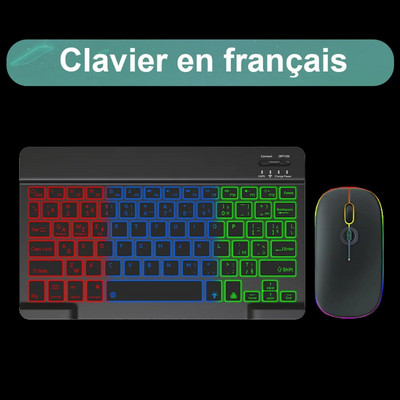 Πληκτρολόγιο και ποντίκι Bluetooth με οπίσθιο φωτισμό για Ipad Wireless Teclado για iOS Επαναφορτιζόμενες συσκευές Android 10 ιντσών