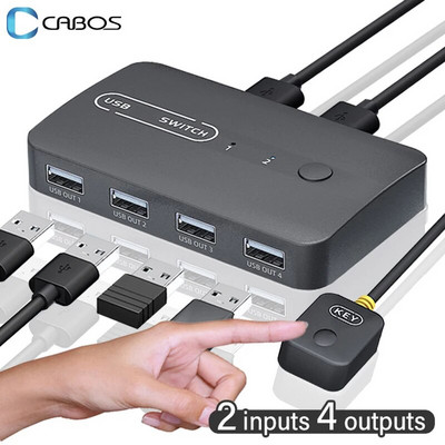 USB KVM Switch Adapter 2 Ulaz 4 Izlaz USB Switcher KVM Switcher Printer Sharer Za Računalo Tipkovnica Miš Sharer Controller