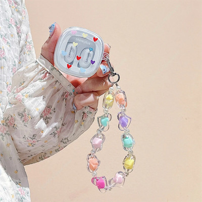 Για Lenovo Thinkplus XT62 Θήκη ακουστικών Tulip Floral Love Heart Butterfly Μαλακό διάφανο κάλυμμα TPU με βραχιόλι με λουράκι χεριού