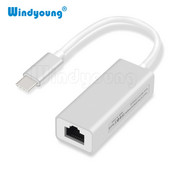 Adaptor LAN tip C la RJ45 Adaptor USB C la Ethernet 10/100 Mbps Placă de rețea USB tip C USB C la Ethernet pentru MacBook Chromebook