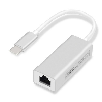 Adaptor LAN tip C la RJ45 Adaptor USB C la Ethernet 10/100 Mbps Placă de rețea USB tip C USB C la Ethernet pentru MacBook Chromebook