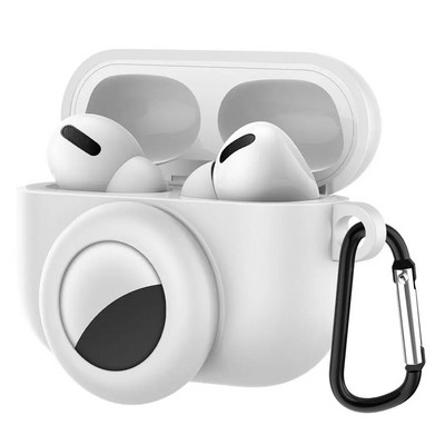 2 in 1 Korpusa vāciņš Silikona aizsarguzmava AirPods Pro austiņām Pretnozaudēšanas aizsargapvalks AirTags meklētāja piederumam