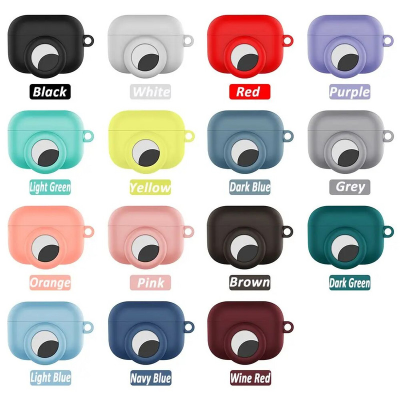 2 in 1 Korpusa vāciņš Silikona aizsarguzmava AirPods Pro austiņām Pretnozaudēšanas aizsargapvalks AirTags meklētāja piederumam