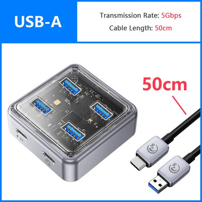 ORICO višestruki USB A tip C portovi Splitter Hub 4 10Gbps USB 3.1 utor Dock Station Multi USB3.0 ekstenzorski adapter za prijenosno računalo