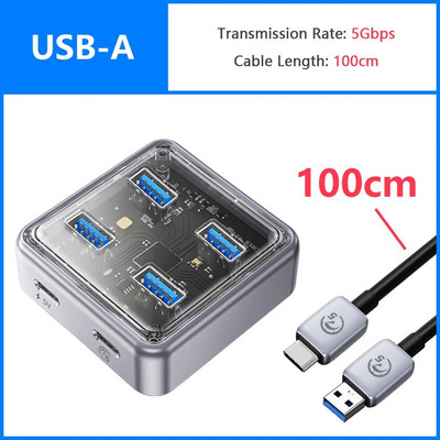 ORICO višestruki USB A tip C portovi Splitter Hub 4 10Gbps USB 3.1 utor Dock Station Multi USB3.0 ekstenzorski adapter za prijenosno računalo