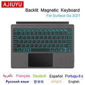 AJIUYU Tastatură magnetică iluminată din spate pentru Microsoft Surface Go 3 1 2 Tablet PC Go3 Go2 Go1 10.1 10.5 inch capac tastatură PC