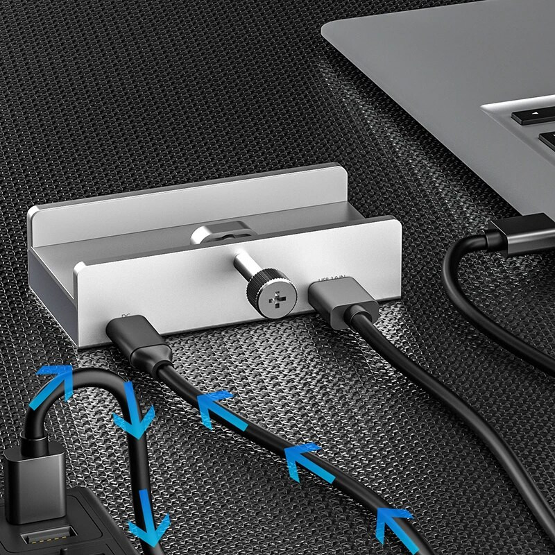 Αλουμίνιο USB Type C 3.0 HUB Θήκη τηλεφώνου SD TF Micro USB Αναγνώστης κάρτας μνήμης Φορτιστής τηλεφώνου Προσαρμογέας ρεύματος DC Multiple Extend Dock