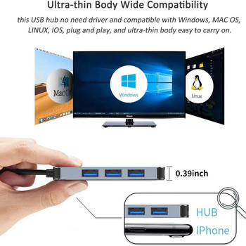 2 σε 1 4/5/7/8 Θύρα USB C Expander USB 3 Hub Type C Splitter Τύπος C Dock Προσαρμογέας πολλαπλών θυρών USB Expander για tablet τηλέφωνο Xiaomi
