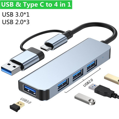 2 în 1 4/5/7/8 porturi USB C Expander USB 3 Hub tip C Splitter tip C Adaptor multiport Dock Expander USB pentru tableta telefonului Xiaomi