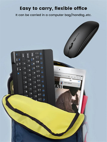 Ασύρματο πληκτρολόγιο Bluetooth για tablet ipad Ισπανικό Πληκτρολόγιο και ποντίκι Mini Russian Keyboard Kit για ipad Pro 12 9 Air 4 S6 Lite