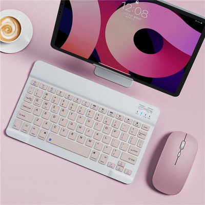 Tastatură fără fir Bluetooth pentru tabletă ipad Tastatură spaniolă și mouse Mini kit tastatură rusă pentru ipad Pro 12 9 Air 4 S6 Lite