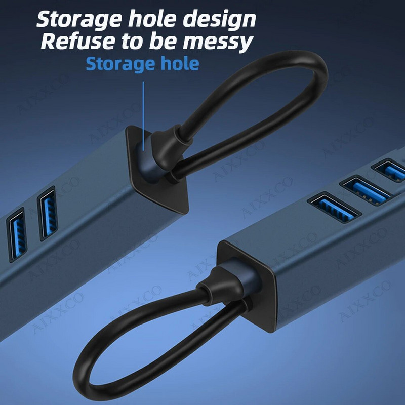 Κράμα αλουμινίου Usb Hub 3 0 Hub Usb Splitter Πολλές θύρες Multi Usb Hub 3.0 Hab Extensor Αξεσουάρ υπολογιστή με RJ45